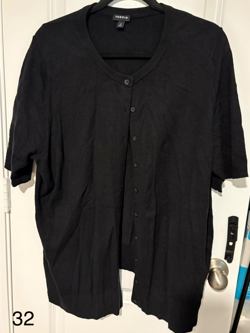 torrid Black Short-Sleeve Button Cardigan